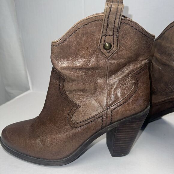 Jessica Simpson Women's Cavett Brown Leather Booties Size 7.5 - Picture 6 of 12